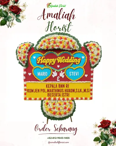 Karangan Papan Bunga Pernikahan di Mendolo
